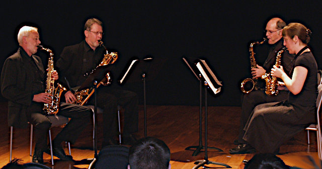 kurpfälzisches saxophonquartett 2008. Foto kurpfälzisches saxophonquartett